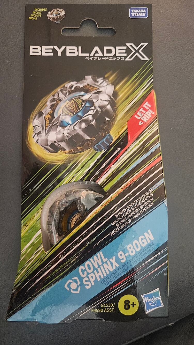 Hasbro Beyblade X Cowl Sphinx 9-80GN Defense Right Rotation Blue Center NIB